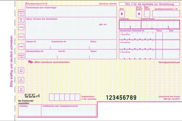 Betäubungsmittel-Rezept